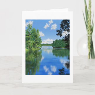 Wilderness Lakeside Landscape Painting Card