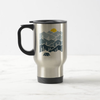 Wilderness Mountain Forest Tent Camper Travel Mug