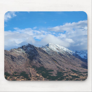 Wilderness Mountain Range with Snow Peaks Mouse Mat