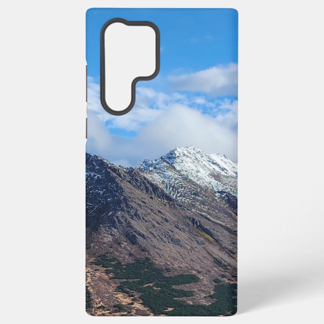 Wilderness Mountain Range with Snow Peaks Samsung Galaxy S22 Ultra Case (Back)