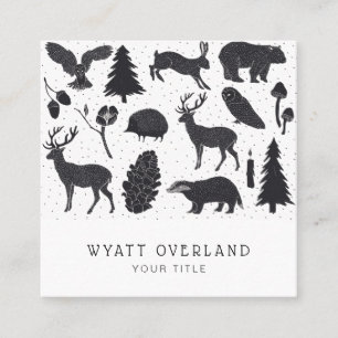Wilderness Naturalist Hiking Guide Square Business Card