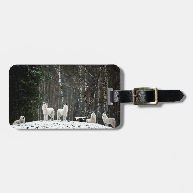 Wilderness Polar Wolf Luggage Tag (Front Horizontal)
