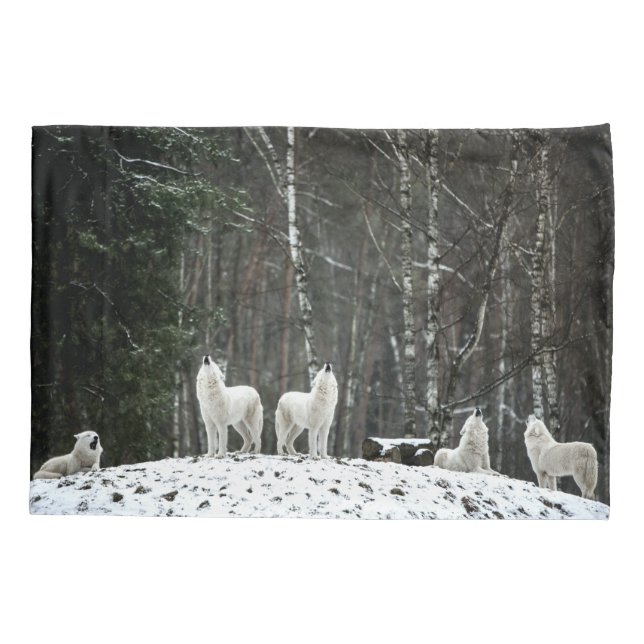 Wilderness Polar Wolf Pillowcase (Back)