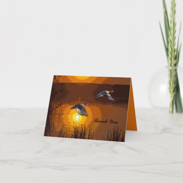 Wilderness Sunset Duck Thank You Card (Front)