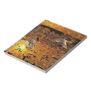 Wilderness Sunset Ducks On Stone Background Notepad