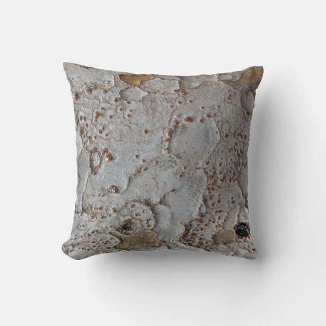 Wilderness White Abstract Tree Bark Photo Nature Cushion (Front)