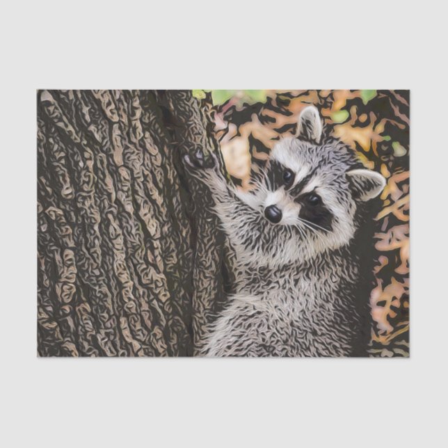 Wilderness Wild Racoon Tissue Paper (Front)