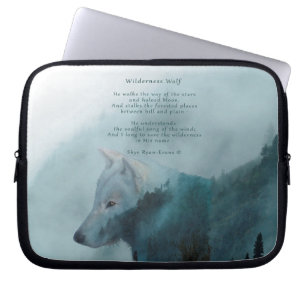 Wilderness Wolf & Eco Poem Laptop Sleeve
