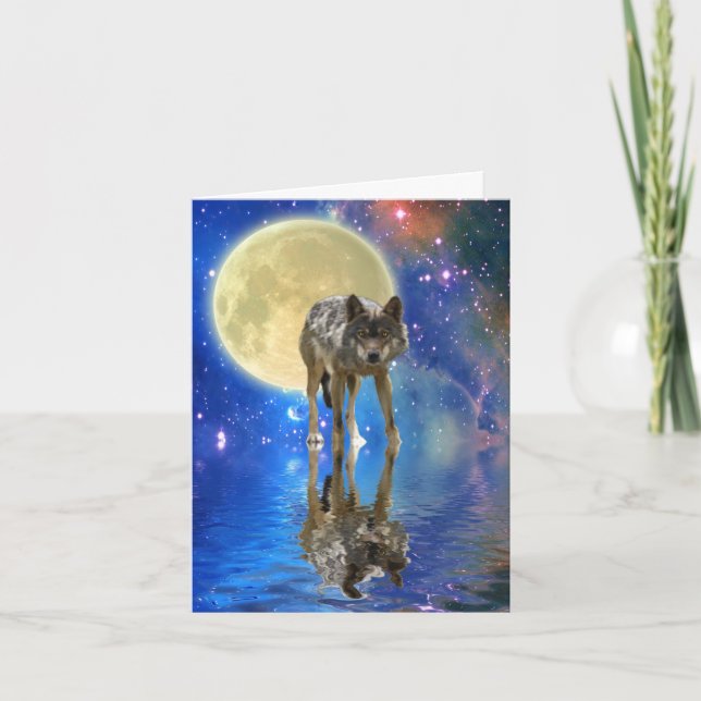 WILDERNESS WOLF Poem on a Greeting Card (Front)