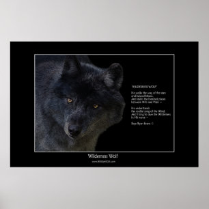 WILDERNESS WOLF Poster w\poem