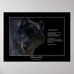 WILDERNESS WOLF Wildlife Supporter Poster w poem