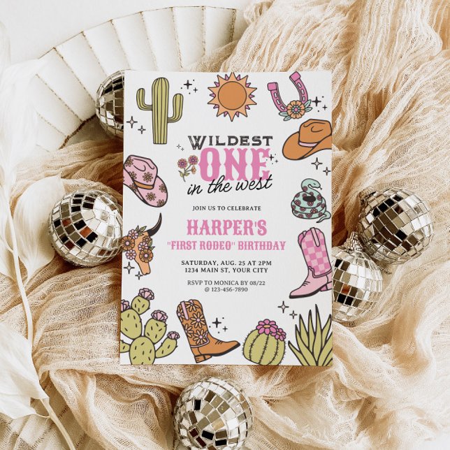 Wildest In The West First Rodeo Birthday Invitation (Wildest in the West First Birthday Invite)