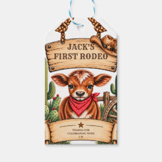 Wildest One in the West Cowboy First Birthday Gift Tags