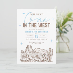 Wildest One Western 1st Birthday Invitation Cowboy