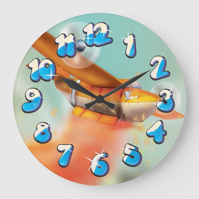Wildfire fire-plane Aerial firefighting Large Clock (Front)