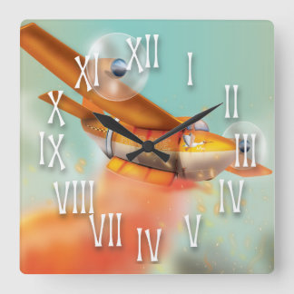 Wildfire fire-plane Aerial firefighting Square Wall Clock
