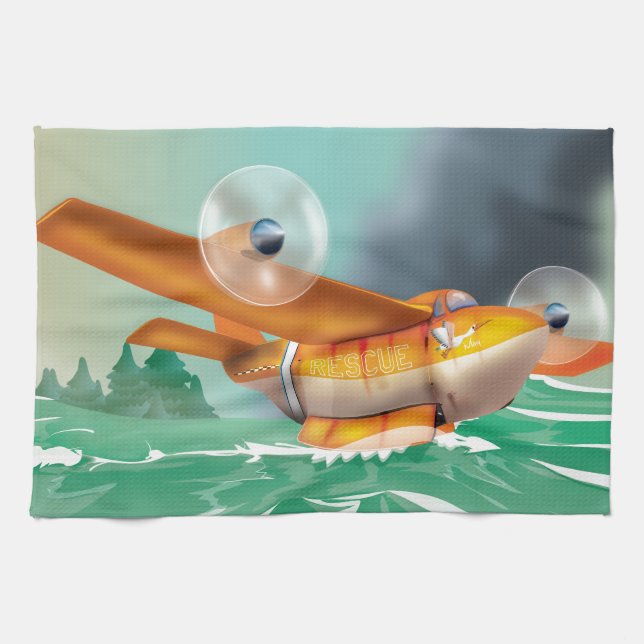Wildfire fire-plane Aerial firefighting Tea Towel (Horizontal)