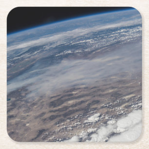 Wildfires Around Yosemite National Park. Square Paper Coaster