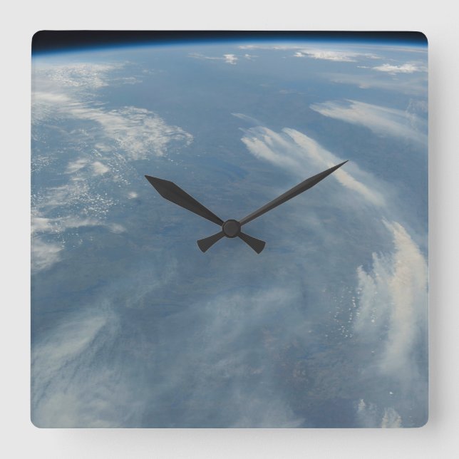 Wildfires Southeast Of James Bay In Quebec, Canada Square Wall Clock (Front)
