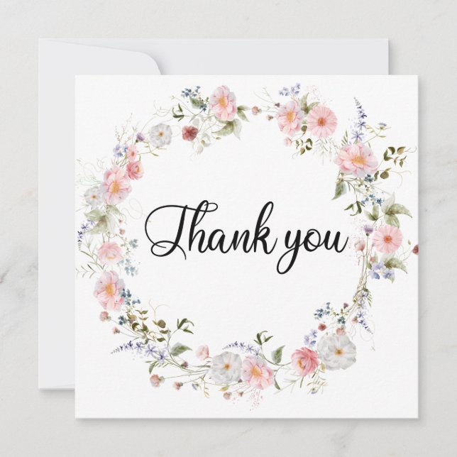 WildFloral flowers Thank You Card (Front)