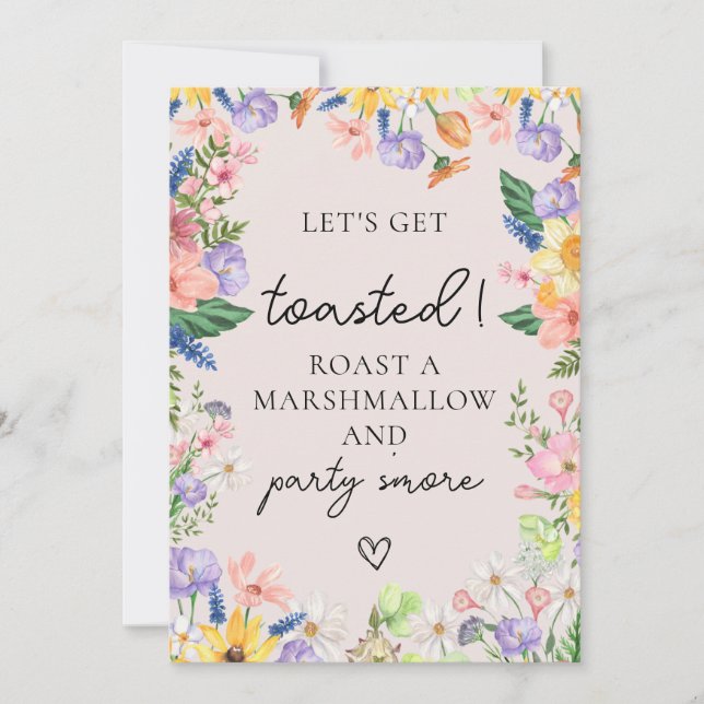 Wildflow Roast a Marshmallow and Party S'more Card (Front)