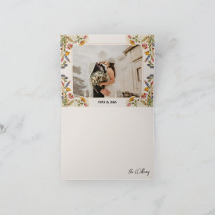 WildFlowe Garden Vintage Wedding Thank You Card