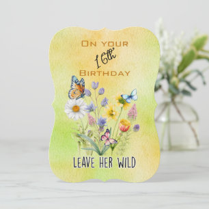 Wildflower 16th Birthday Greeting
