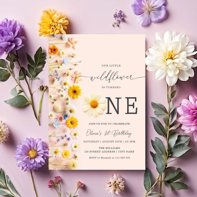 Wildflower 1st Birthday Invitation (Creator Uploaded)