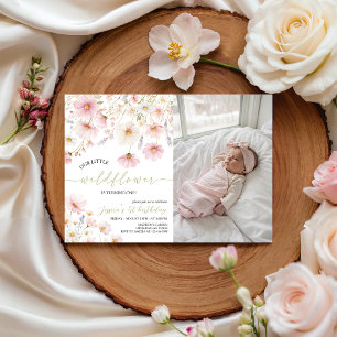 Wildflower 1st Birthday Photo Invitation