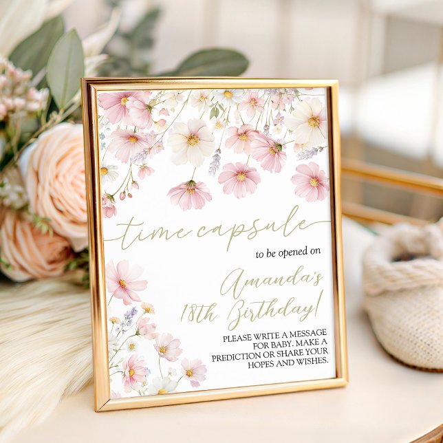 Wildflower 1st Birthday Time Capsule Sign (Creator Uploaded)