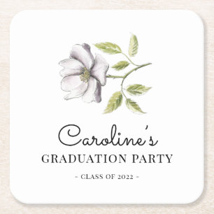 Wildflower 2022 Graduation Square Paper Coaster