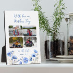 Wildflower 4 Photo Collage Floral Mother's Day Plaque<br><div class="desc">Mother's Day photo display personalised with 4 of your favourites - or you can easily modify the personalisation for anyone and any occasion. Your photos are displayed in a photo collage of horizontal rounded rectangles. The design features a floral border of blue wildflowers and handwritten text.</div>