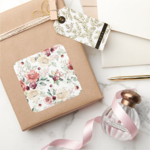 Wildflower 7th Birthday Square Sticker