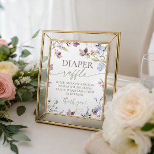 Wildflower 8x10 Diaper Raffle Table Sign