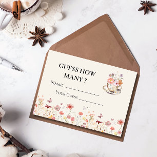 Wildflower a baby is brewing Guess How Many Game Enclosure Card