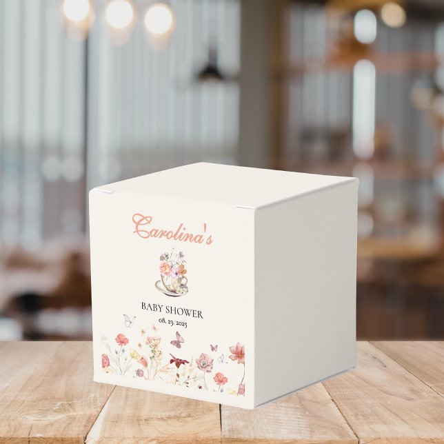 Wildflower a baby is brewing tea party baby shower favour box (Creator Uploaded)