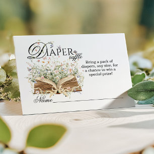 Wildflower A New Chapter Begin Baby Shower Diaper Enclosure Card