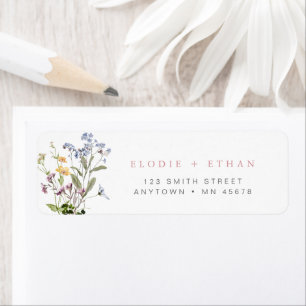 Wildflower Address Label Floral Boho Flowers