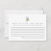 Wildflower Advice for the Bride Cards