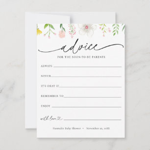 Wildflower Advice for the Parents Baby Shower Card