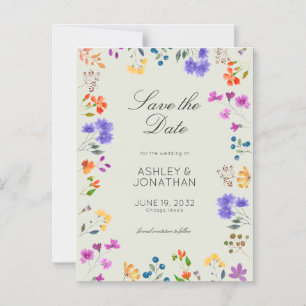 Wildflower Alabaster Wedding Save the Date Magnet