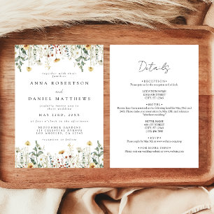 Wildflower All In One Wedding Invitation