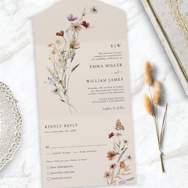 Wildflower All in One Wedding Invite (Wildflower All in One Wedding Invite
)