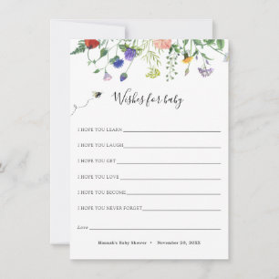 Wildflower and Bee Wishes for Baby Card