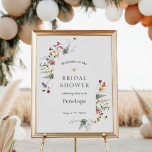 Wildflower and Bees Bridal Shower Welcome Sign