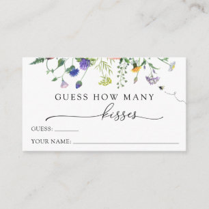 Wildflower and Bees Guess How Many Kisses Enclosure Card
