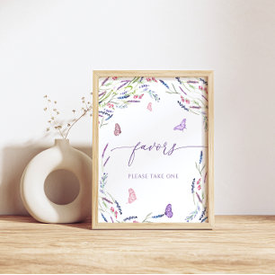 Wildflower and Butterflies Favours Poster