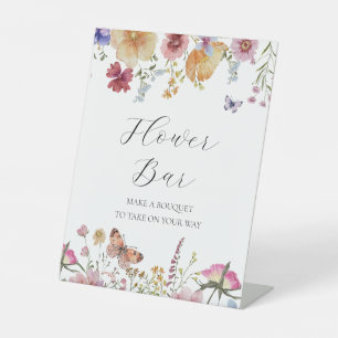 Wildflower and Butterflies Flower Bouquet Bar Sign