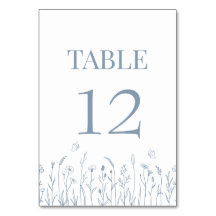 Wildflower and Butterflies Table Number Card