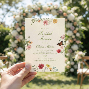 Wildflower and Butterfly Bridal Shower Invitation